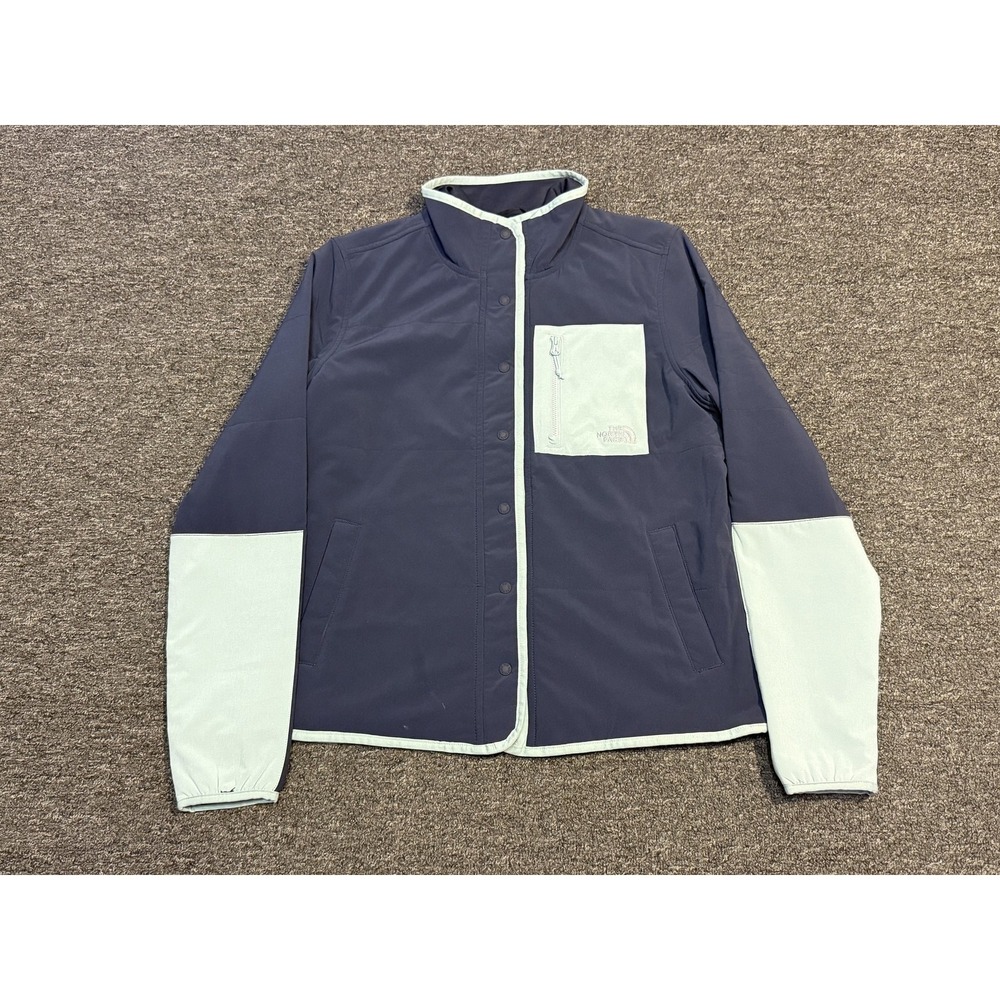 The North Face Jacket Women's Medium Blue Light Snap Front Outdoor Pocket